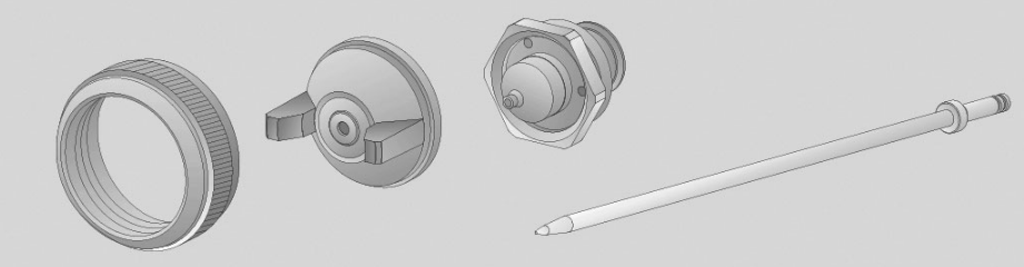 KIT NOZZLE+ NEEDLE 2.50+Aircap 42,  Seria Classic Lux Gravity, SAGOLA